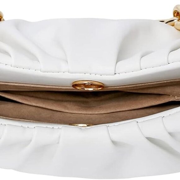 Women Small Faux Leather Shoulder Bag with Gold Chain Evening Clutch Purse main image 6